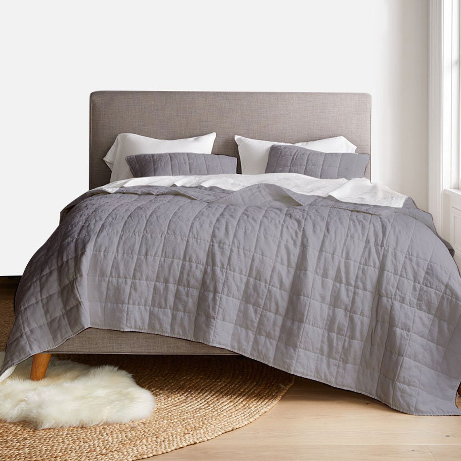 Box stitch - Linen Cotton Quilt Sets-7